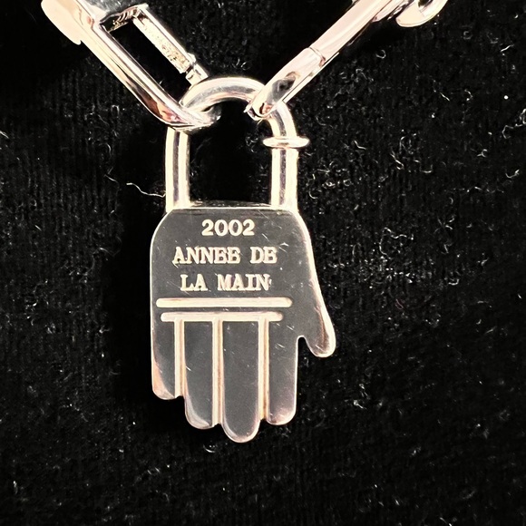 Authentic Hermes 2002 Annee Mediterrannee Cadena bag charm padlock in silver - Picture 2 of 7